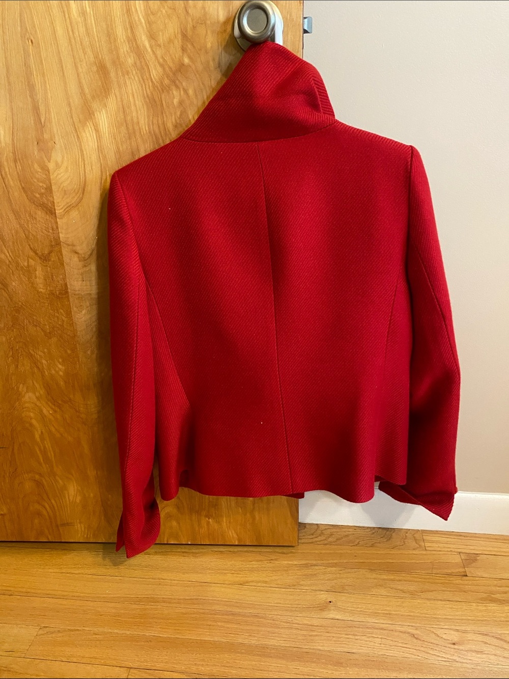 Talbots Red Cropped Blazer Jacket with Sculpted Collar - Picture 4 of 7